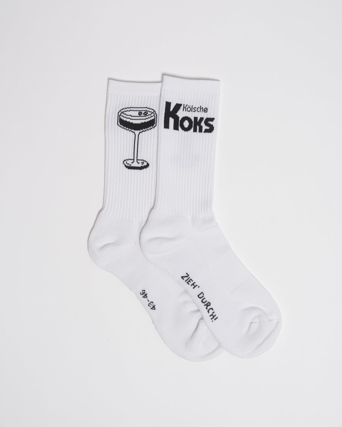 Kölsche Koks Socken unisex in Weiß mit Logo