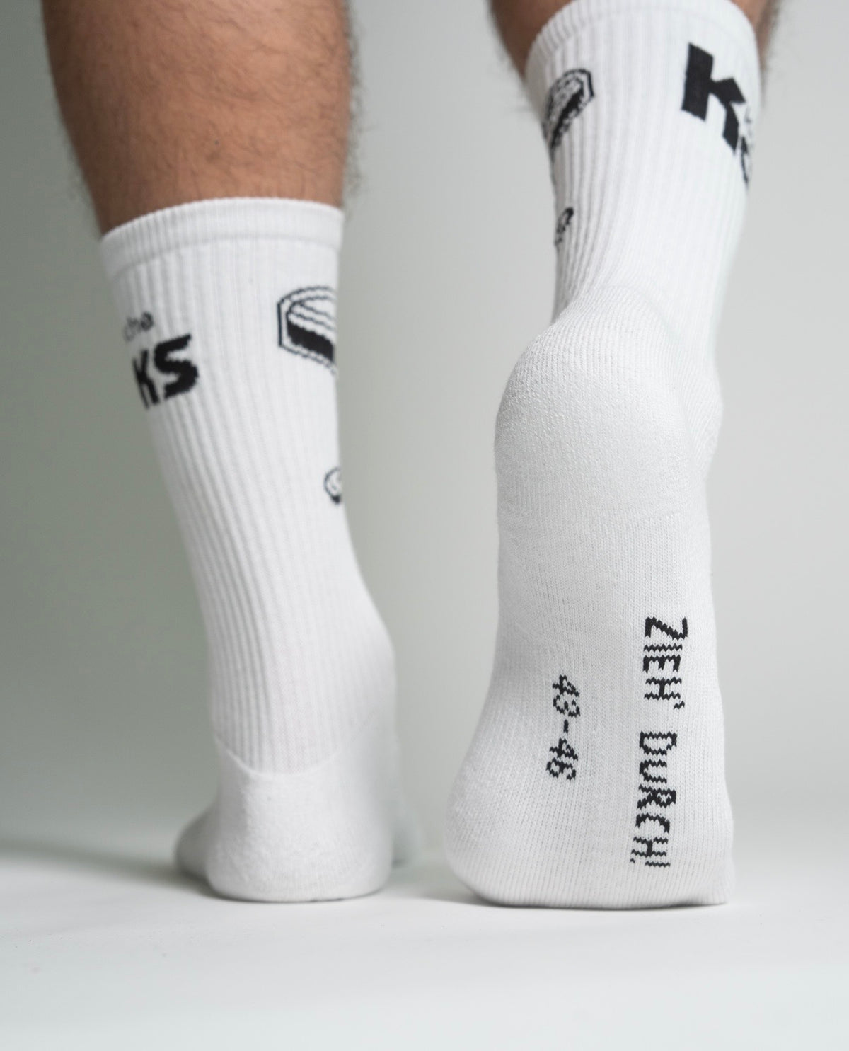 Kölsche Koks Socken mit Zieh' durch Schriftzug auf der Fußinnenseite