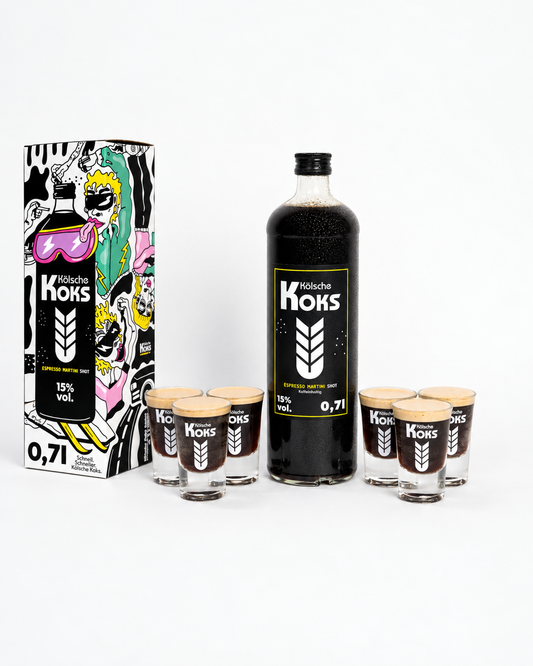 Kölsche Koks Espresso Martini | 0,7L Flasche + Shotgläser